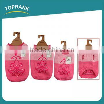 Hot Selling Small Knitting Flower Pink Lovable Dog Sweater Pet Clothes photo-4