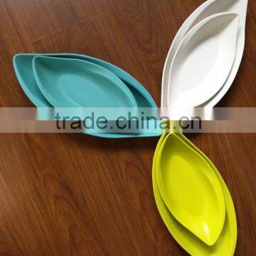 Bamboo Fiber Leaf Shapes Dinner Plates photo-2