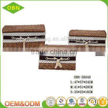 Custom 100% Handmade Eco-friendly Handled Colorful Fancy Natural Wicker Gift Easter Basket With Liner photo-2