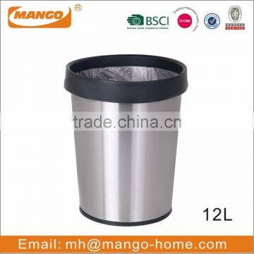 Novelty Stainless Steel Metal Wastebasket Convenient Household Trash Can photo-2