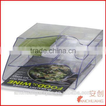 Clear Acrylic Officemate Multi-Use Literature Holder Brochure Rack With Tiered Dividable Pockets photo-4