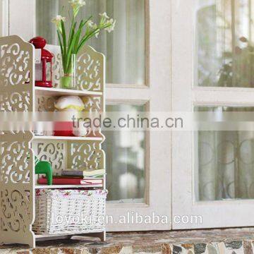 Wood Plastic Plate 4 Tier Modern Storage Organization Rack and Display Rack photo-3