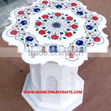 Pure White Marble Inlay Table Top