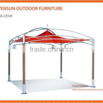 Outdoor gazebo with metal roof