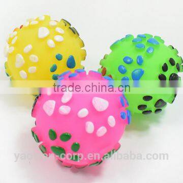 ringing paw prints pet dog toys vinyl ball