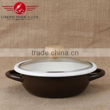 Eco-friendly Kitchenware Enamel Cookware/ Enamel Crock Pot With Glass Lid photo-2