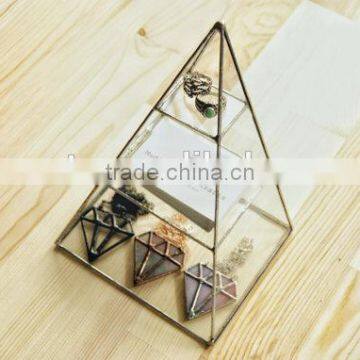 Geometric Stained Glass Display Pyramid Jewelry Box photo-3