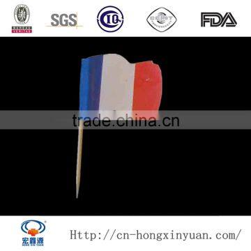 High Quality Disposable Wooden Birthday Flag Toothpick