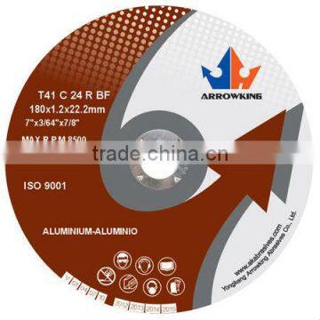 7"(180x1.2x22.2mm)Ultra-thin Flat Resin Bonded Reinforced Cutting Wheel For Aluminium