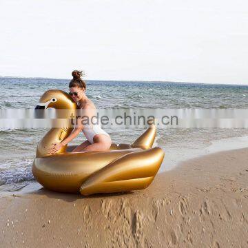 2017 Hot Selling Leasure Giant Gold Swan Inflatable Pool Float Outdoor Swim Raft Water Game Loungr for Kids and Adults photo-2