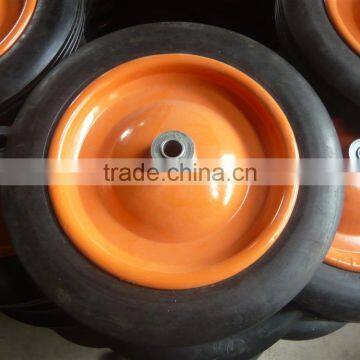 size 13x3 solid wheel with metal rim 13x3/14x4 size