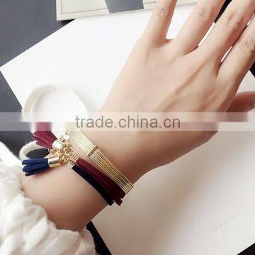 Suede Leather Bracelet Velvet Tassel Bracelet Bohemian Tassel Bracelet photo-5