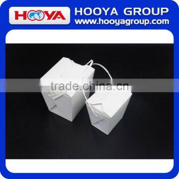 16oz /26oz /32oz disposable white paper food packing box with plastic handle,waterproof and oilproof