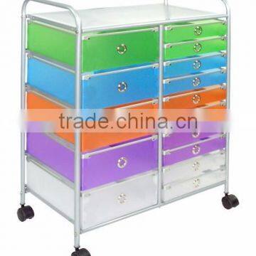 Colorful 4 Tier Plastic Storage Trolley With Drawers, Space Saving Storage Cabinet photo-6