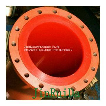 Wear Resistant PU Poly Polyurethane Lined Steel Pipe line Fitting