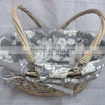 Shopping Basket,foldable,willow With Cotton Lining,azo Free and Low Cadmium