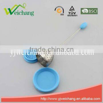 WC042 Good Quality New Design Stainless Steel With Silicone Tray Tea Tools Tea Strainer Tea Infuser - Durable and Rust Resistant photo-3