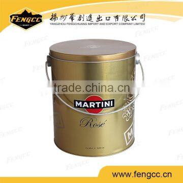 Beer big tin box cylinder with metal handle