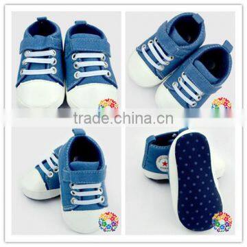 Classic Baby Boy Girl Kid Soft Sole Sport Shoes Sneaker Jeans Canvas Wholesale Baby Crib Shoe