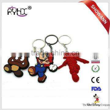 Custom 3d metal keychain key chain / Soft Rubber Keychains / Silicone Keyring