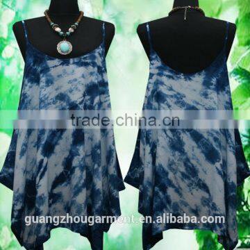 2015 Wholesale Sexy Ladies Irregular Summer Oversize Gypsy TIE DYE Beach Spaghetti Tank Top photo-3
