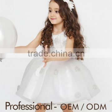 no sleeve girls white gauze party dress performance clothing custom wedding dress suit