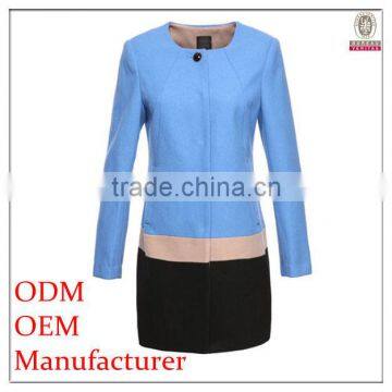 Ladies elegant slim fit light blue coat