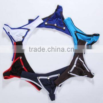 Custom Men's Sey G-strings Smooth Fabric Comfort Soft Underwear Pouch Enhancing Thongs Underwear With Button for Gay Man photo-5