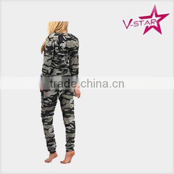 Custom Fleece Sets Long Sleeve Camo Pattern Slim Fit Tracksuit Jogging Suits photo-3