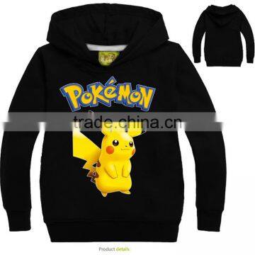 2017 new design children clothes hoodie sweatshirt boys fleece long sleeve pokemon pullover hoodie wholesale