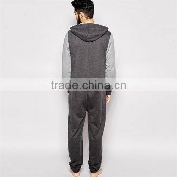 Cheap Wholesale Loungewear Adult Onesie With Contrast Sleeves photo-2