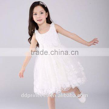 Pakistan Princess Rose Flower Girls Party Dress White Lace Net Frock Designs for Kids Baby Girl Fairy Dresses photo-4