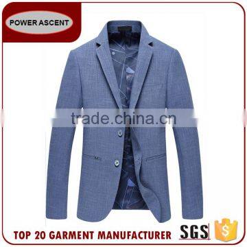 Wholesale Latest Design Royal Mens Fashion 2 Button Blue Suit Jacket Blazer With Sleeve Cuff