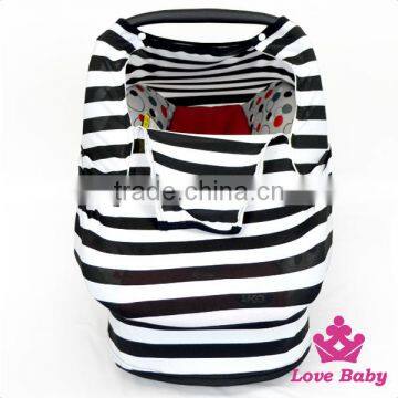 Classic Style Black And White Stripe Cotton Nursing Baby Car Cover Made In China photo-3