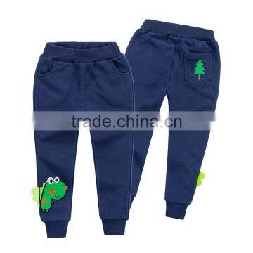 China Supplier Boy Trousers Wholesale100%Cotton Kids Wear Casual Children Embroidery Trouser Pants