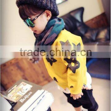 1100% Cotton Kids Boys Print Stars Winter Hoodies and Two Sides Zip up Hoodies photo-2