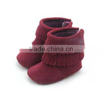 High Quality Toddler Baby Girls Boys Soft Sole Moccasins Leather Boots photo-4