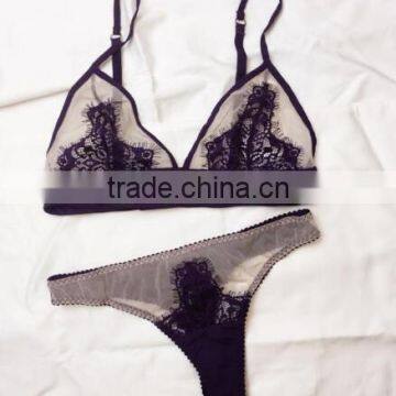 Runwaylover 5387 Hot Sale Ladies Mesh Embroider Sexy Bra and Panty photo-3