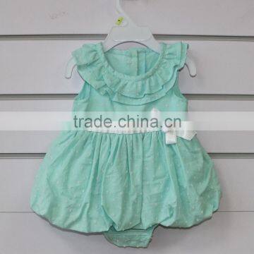 100% cotton woven fabric baby tutu romper with lining