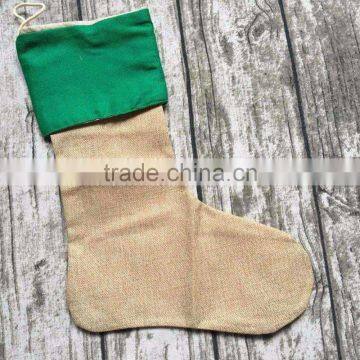 Burlap Christmas Stockings Christmas Gift Bag Christmas Tree Decoration Socks Linen photo-2
