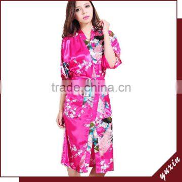 Bridal silk bath robe Custom made women robe Long Nightgown 0609009