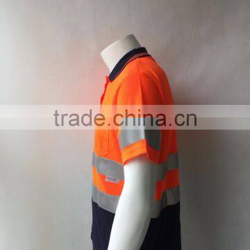 Hot Sale Mens Fluorescent hi Vis Protective Reflective Custom 3M Tape Safety Polo Shirt photo-3