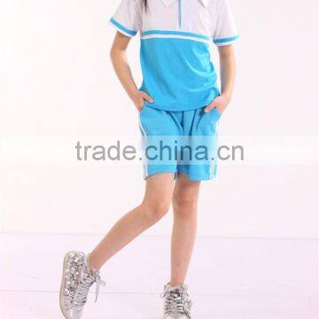 2014 new design short sleeve school uniform