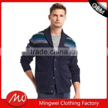 Men casual soft button up knit cardigan with wholesale price