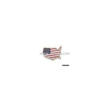 United States Map Flag Lapel Pin