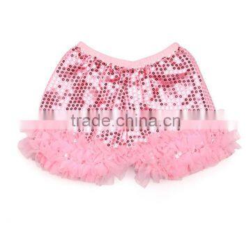 2014 new arrival wholesale pretty pink bling sequin shorts for kids trousers pants designs for girls