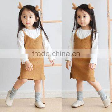 B41005A Children's spring autumn sleeveless strap dress