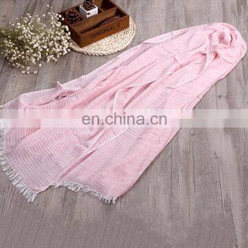 Latest design stripe scarf promotion women fashion cheap custom wholesale shawl scarves