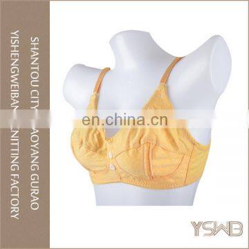 High quality fashion yellow women cotton nursing bra underwear
