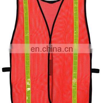 Hi Vis mesh warning vest 1-inch reflective tape